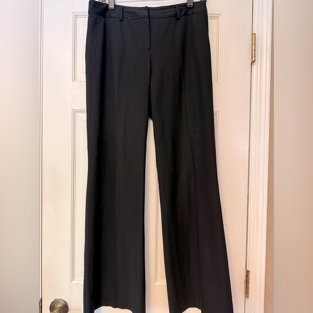 Trina Turk Black Straight Leg Pants with Paisley Waistband‎
